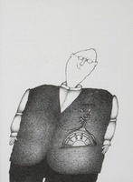 L'oignon (le grand père), dessin publié dans<em> Linnéaments</em> de André Balthazar et Roland Breucker paru aux Editions Le Daily-Bul en 1997